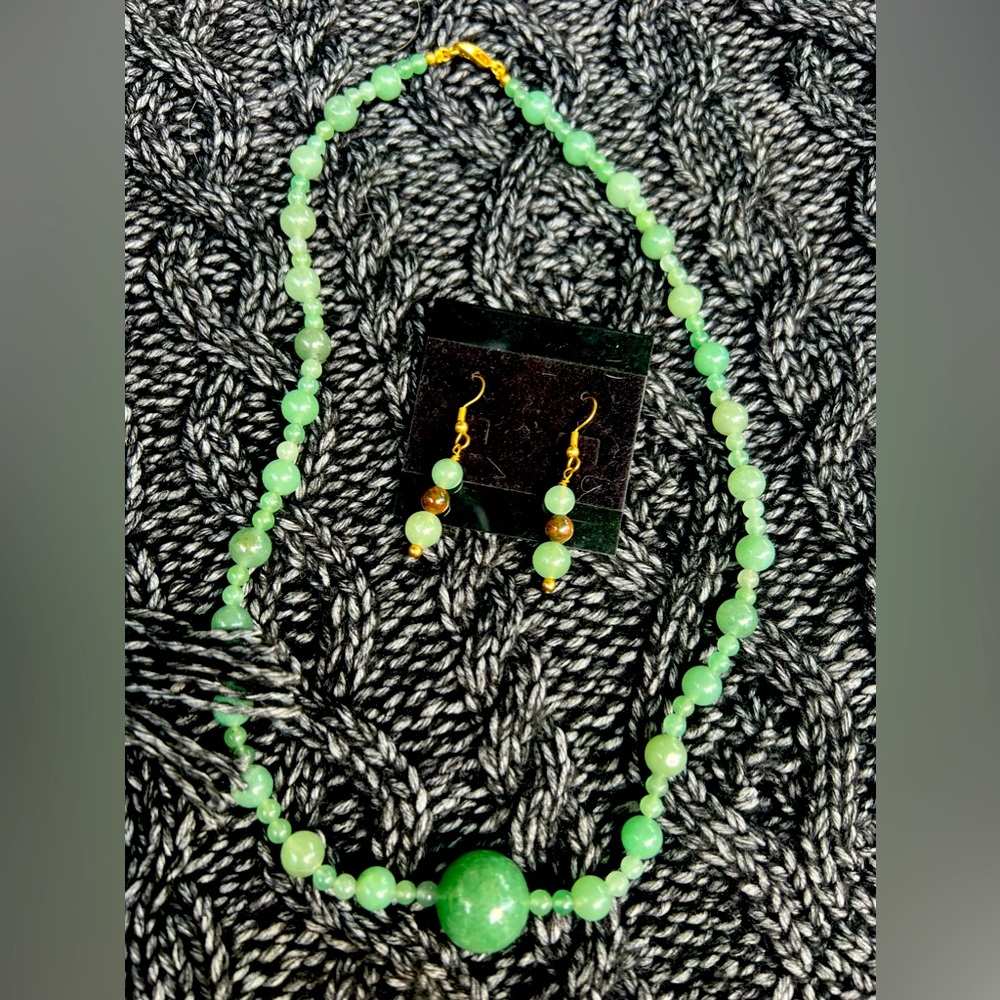 Homemade necklace and earrings